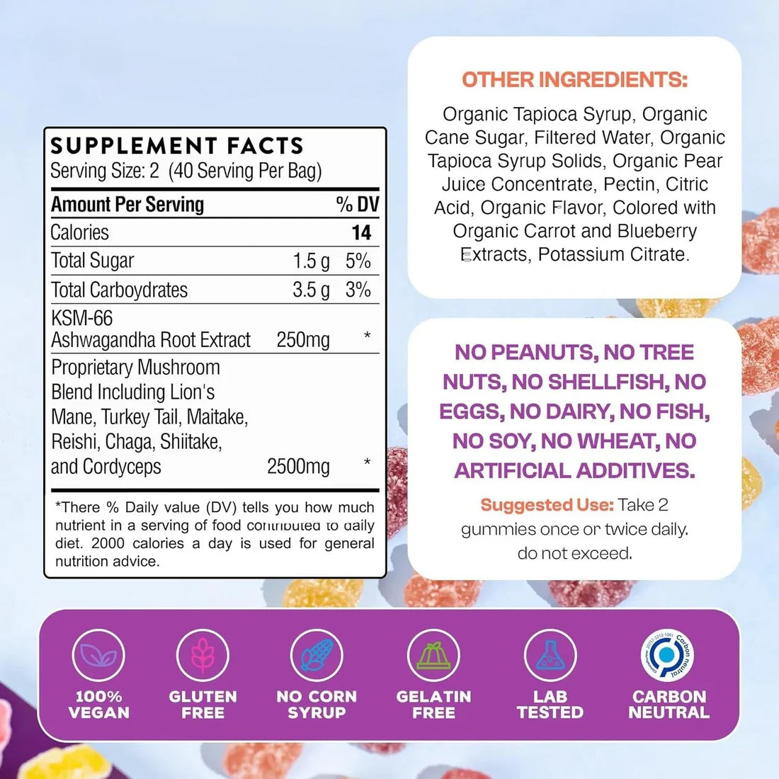 Mushroom Gummies - 100% Organic & Functional