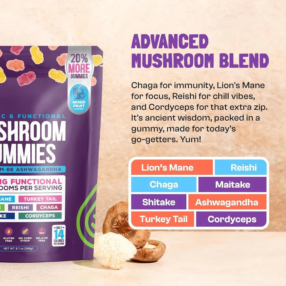 Mushroom Gummies - 100% Organic & Functional