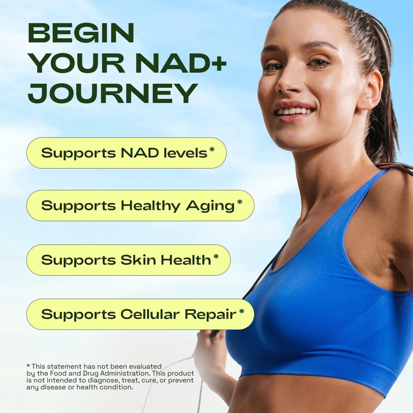 NAD+ Supplement for Skin Aging Support, Energy, and Focus